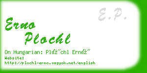 erno plochl business card